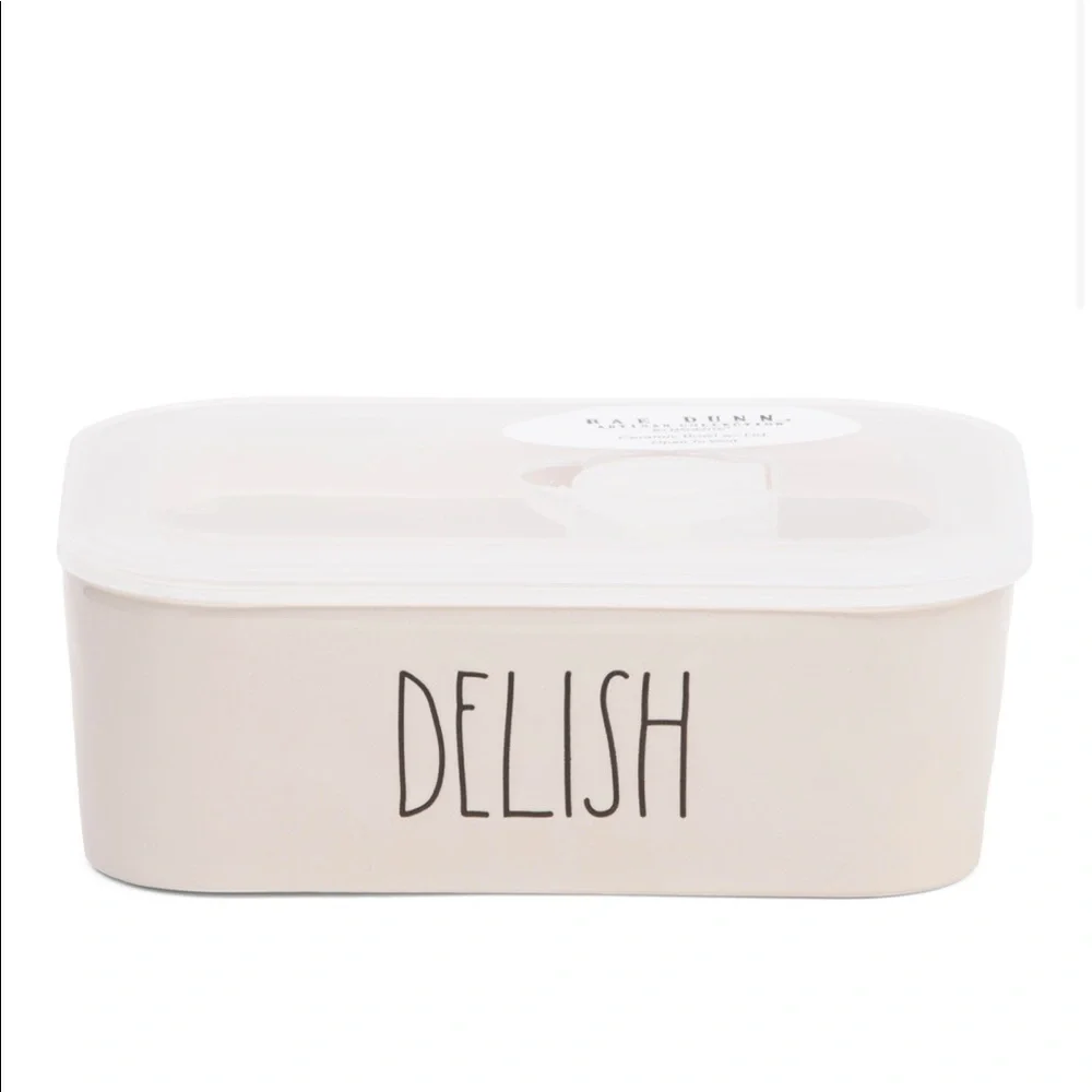 Rae Dunn DELISH ceramic food storage container